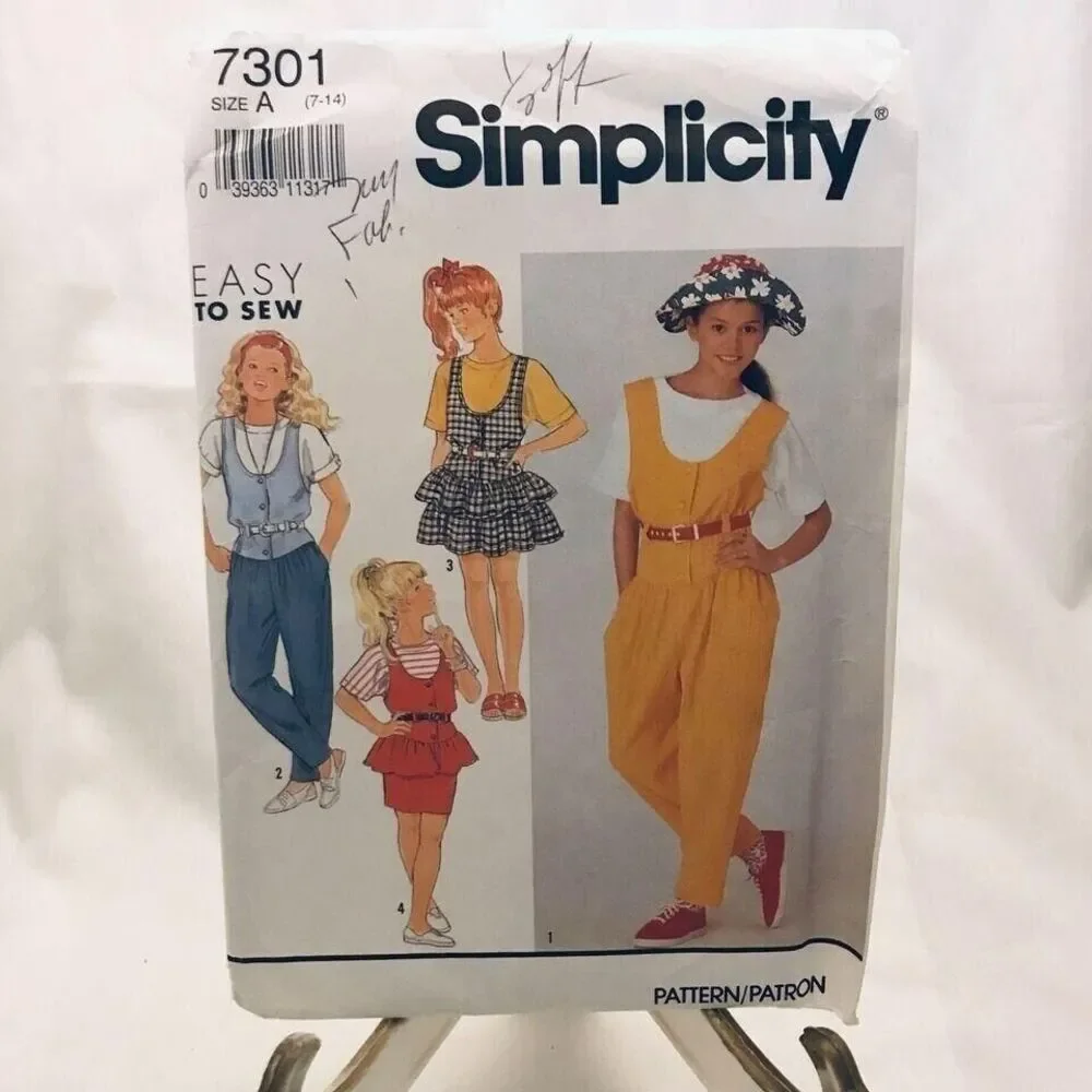 #7301 Simplicity 7301 Girls jumper sewing pattern 7-14